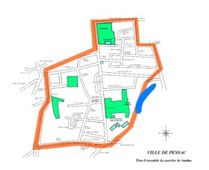 Plan du quartier Sardine à Pessac